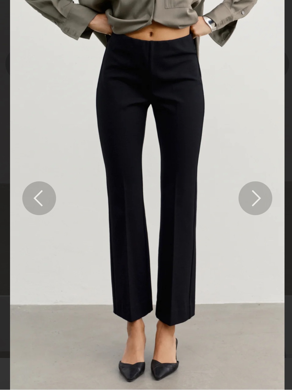 AYR The Brava Ponte Kick Flare Pants Black Size Small Short S/S $245